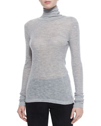Alexander Wang T By Sheer Wooly Ribbed Turtleneck