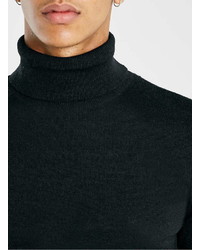 Topman Black Merino Turtle Neck Sweater