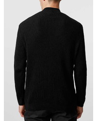 Topman Black Rib Turtle Neck Sweater
