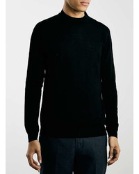 Topman Premium Black Lightweight Merino Turtle Neck Sweater