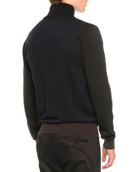 Lanvin Tricolor Turtleneck Sweater Black