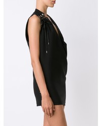 Anthony Vaccarello One Sleeve Lace Up Dress