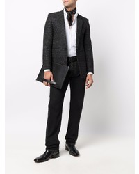 Saint Laurent Tweed Single Breasted Blazer