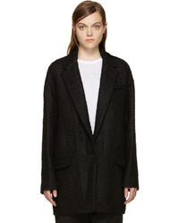 Isabel Marant Black Wool Ilaria Tweedy Coat