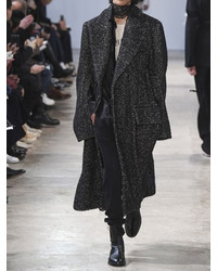 Ann Demeulemeester Oversized Long Wool Tweed Coat