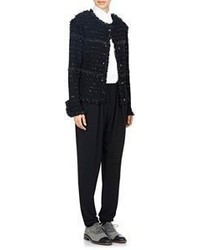 Lanvin Boucle Tweed Sweater Jacket Black