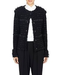 Lanvin Boucle Tweed Sweater Jacket Black