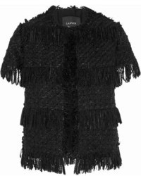 Lanvin Fringed Wool Blend Tweed Jacket