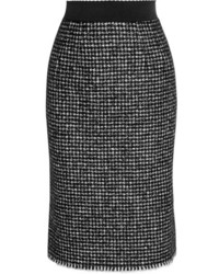 Dolce & Gabbana Tweed Pencil Skirt Black
