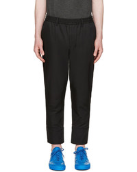 Undecorated Man Black Twill Piped Trousers