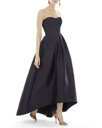 Alfred Sung Strapless Highlow Sateen Twill Gown