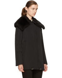 Moncler Black Down And Fur Agapanthus Jacket