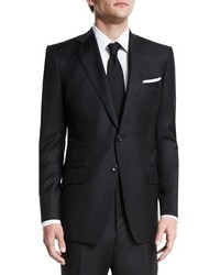 Tom Ford Oconnor Base Solid Two Piece 130s Wool Master Twill Suit Black