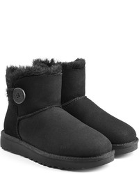 UGG Australia Shearling Lined Suede Boots With Button