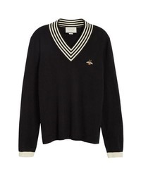 Gucci Bee Applique Wool Pullover Sweater