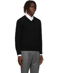 Brunello Cucinelli Black Cashmere V Neck Sweater