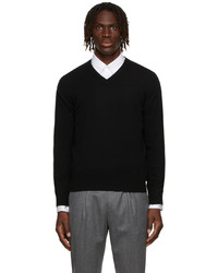 Brunello Cucinelli Black Cashmere V Neck Sweater