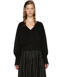 Chloé Black Cashmere V Neck Sweater