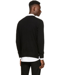 Givenchy Black Deep V Neck Sweater