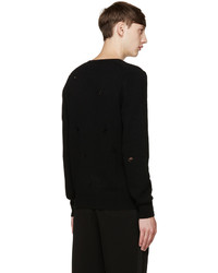 Alexander McQueen Black Distressed Sweater