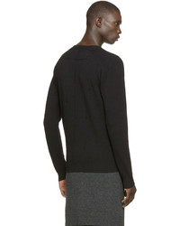 Givenchy Black Distressed Wool Sweater