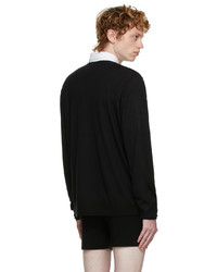 Dries Van Noten Black Merino Wool V Neck Sweater
