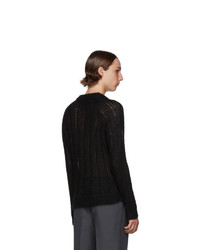 Prada Black Mohair V Neck Sweater