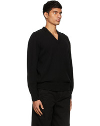 Lemaire Black Seamless V Neck Sweater