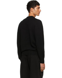 Lemaire Black Seamless V Neck Sweater