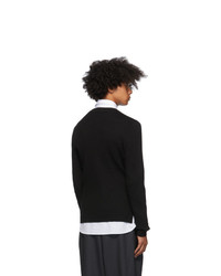 Dries Van Noten Black Slim V Neck Sweater