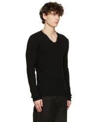 Bottega Veneta Black V Neck Sweater