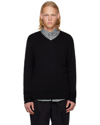 Sunspel Black V Neck Sweater