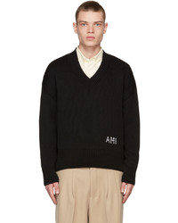 AMI Alexandre Mattiussi Black Wool Oversized Sweater