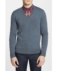 Burberry Brit Dockley V Neck Wool Sweater