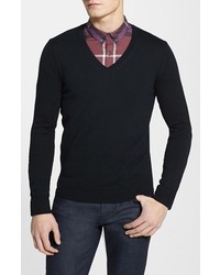 Burberry Brit Dockley V Neck Wool Sweater