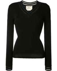 By Bonnie Young Cashmere V Neck Ribbed Sweater