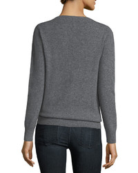 Neiman Marcus Cashmere Collection Classic Cashmere V Neck Sweater Plus Size