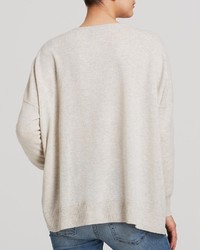 Aqua Cashmere Sweater V Neck Zip