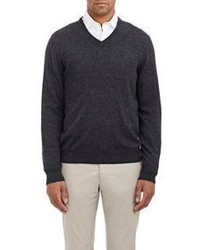 Piattelli Cashmere V Neck Sweater Black Size Medium