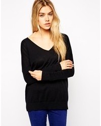 Asos Collection Fine Sweater With V Neck