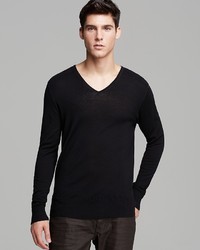 John Varvatos Collection Long Sleeve Merino V Neck Sweater