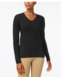 Karen Scott Cotton V Neck Sweater Created For Macys