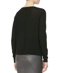 The Row Easy V Neck Pullover Sweater Black