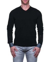 Maceoo Fit Long Sleeve V Neck T Shirt