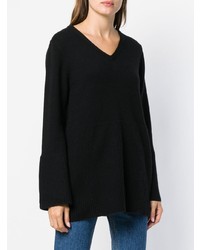 Hemisphere Flared Sleeve V Neck Sweater