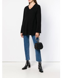 Hemisphere Flared Sleeve V Neck Sweater