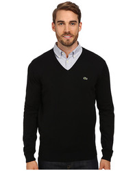 Lacoste Glc Cotton Jersey V Neck Sweater