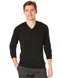 Perry Ellis Long Sleeve Solid V Neck Sweater