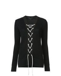 Derek Lam Long Sleeve Sweater With Lacing Detail