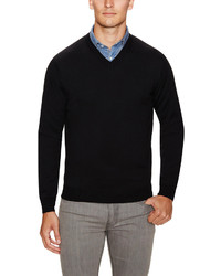 Toscano Merino Wool V Neck Sweater